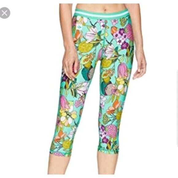 Trina Turk Recreation Botanical Floral Capri Leggings Women’s Size S Athleisure - Picture 1 of 11